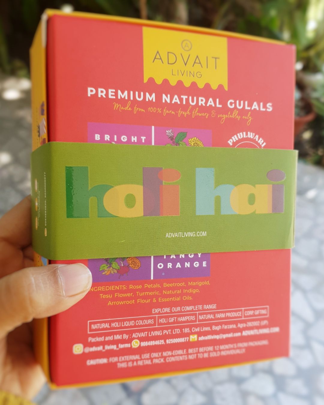 Premium Organic Holi Gulals | Box of 4 Colours | 100% Natural | Made from Flowers and Vegetables