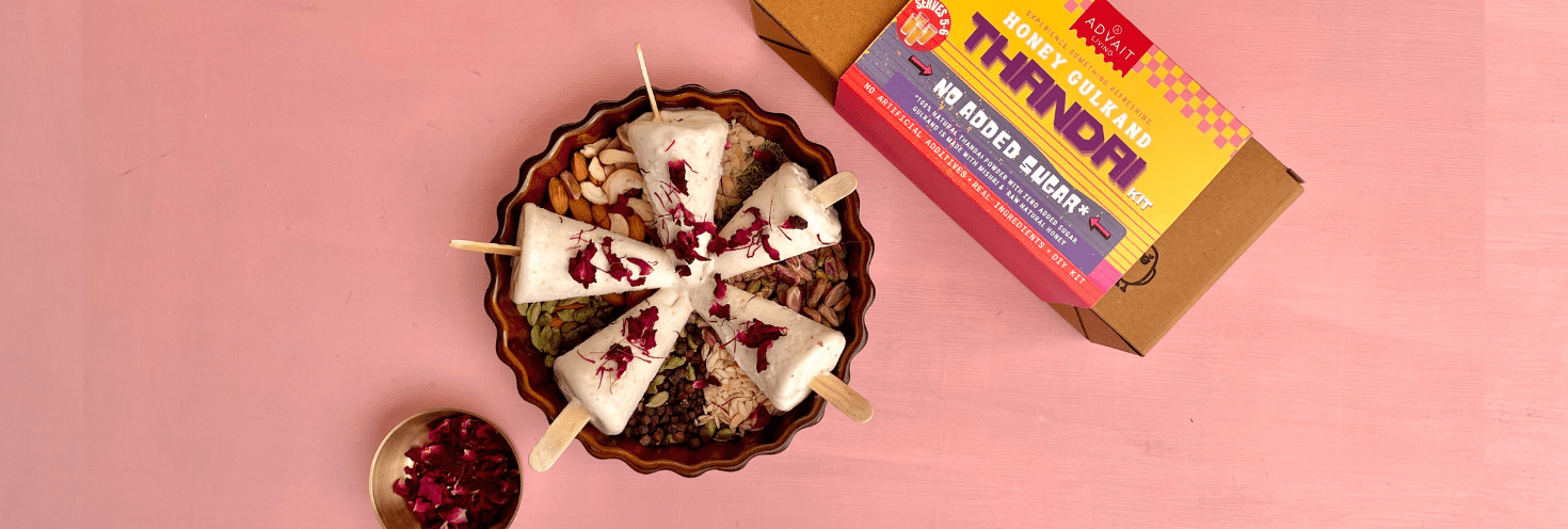 Kulfi made from thandai powder