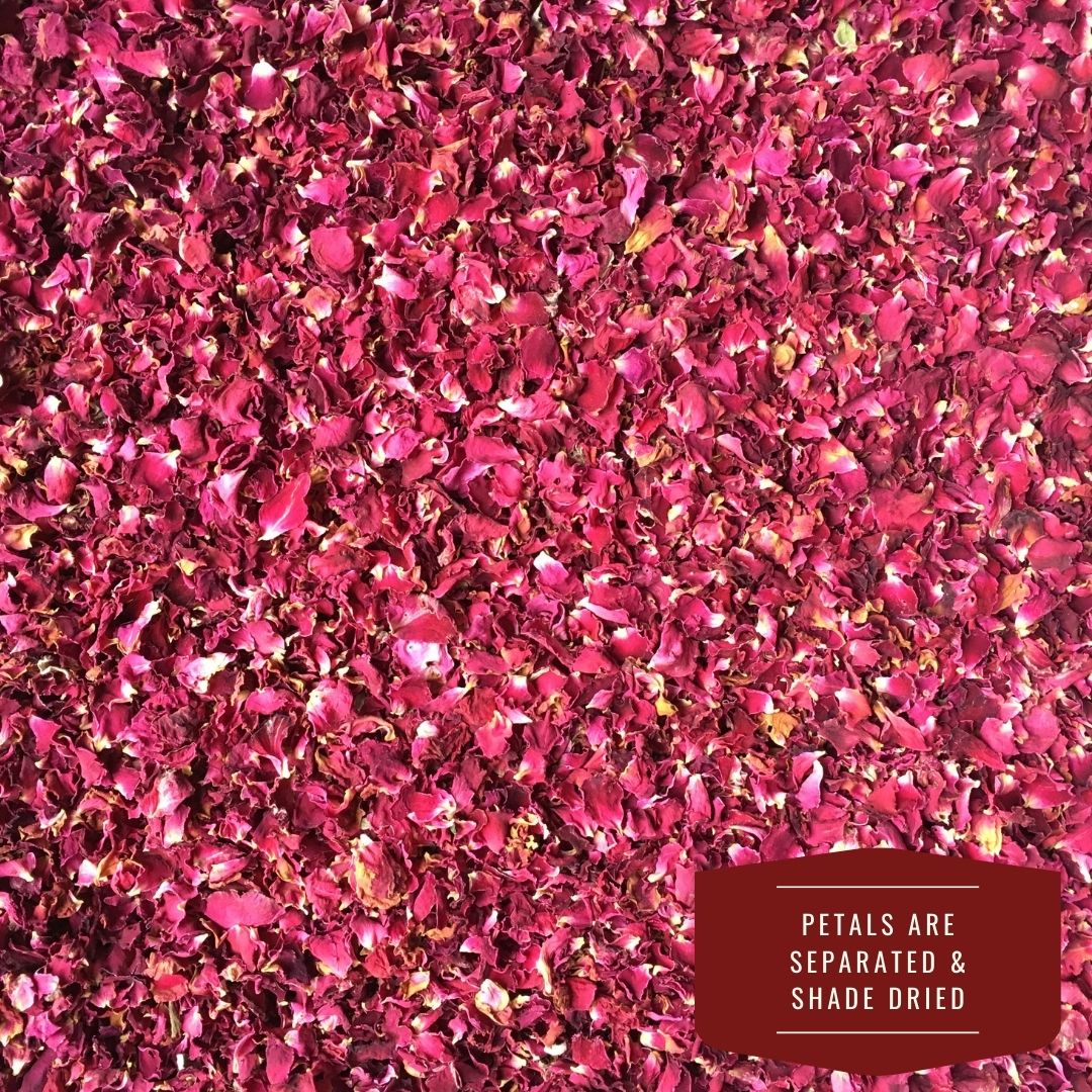 dried rose petals heap