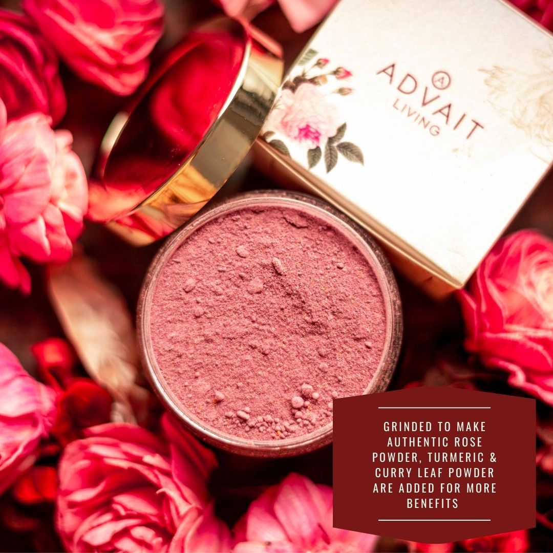 open container with rose powder