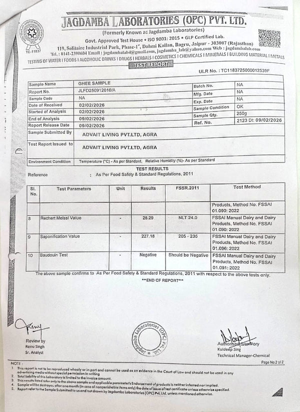 February 2026 Lab Test Report of A2 Desi Cow Ghee - Page 2