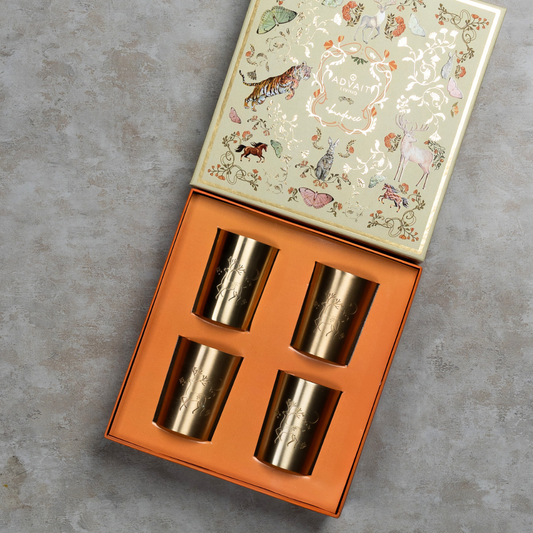 Indus Ode To Traditions Gift Box | Set of 4 Premium Brass Tumblers