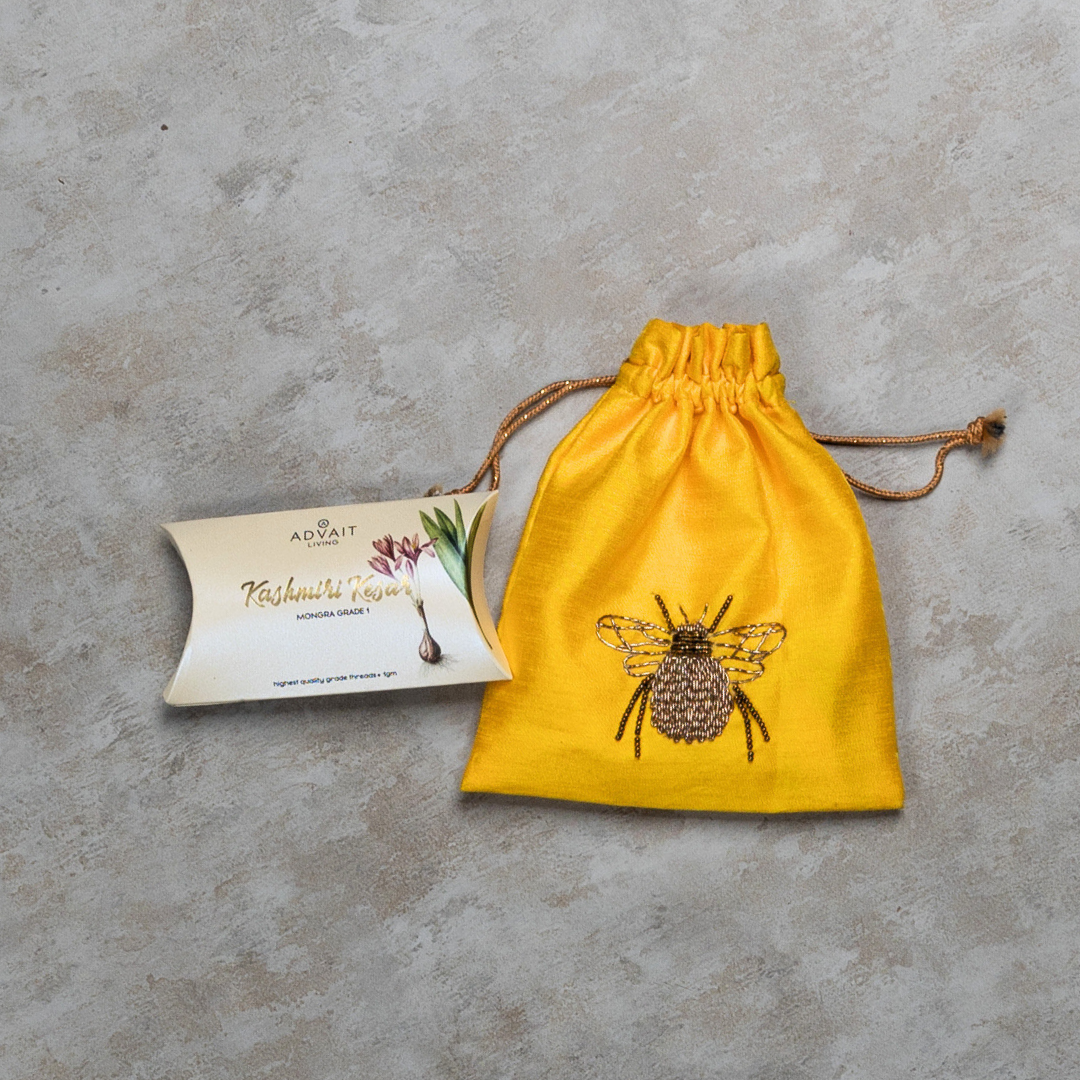 Shukriya Kesar Zardozi Potli | Elegant Return Gift