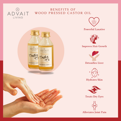 Wood Pressed Castor Oil (अरंडी का तेल) | 100% Pure & Edible | Safe for Hair