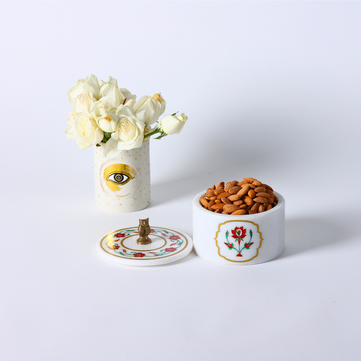 Jardin en Fleur Marble Inlay Jar