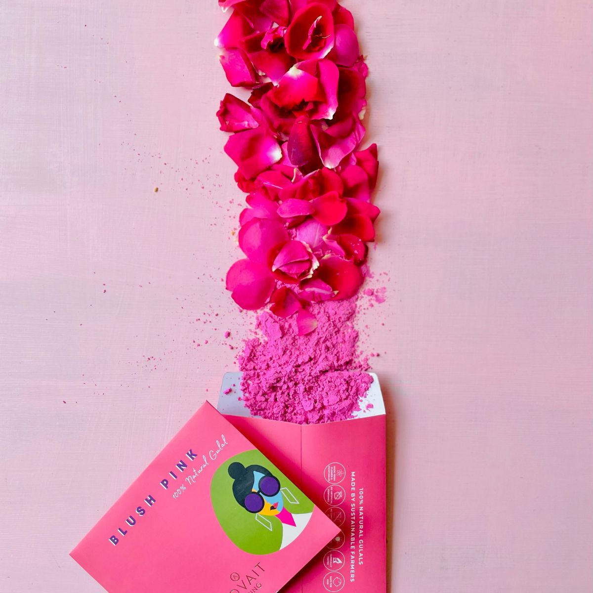 Blush Pink Organic Holi Gulal | 100% Natural | Made from Flowers and Vegetables | 100g pack