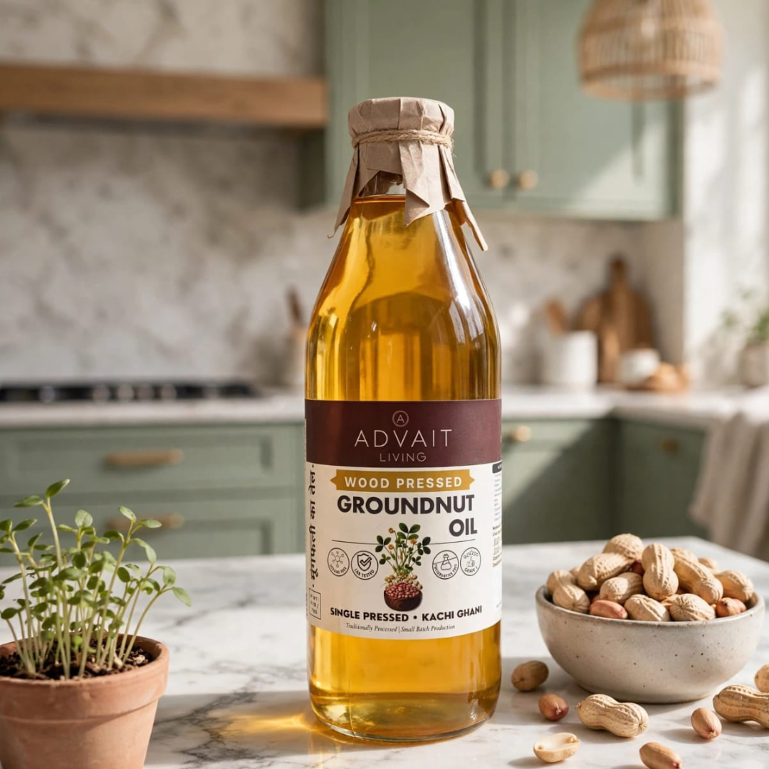 Cold-Pressed Groundnut Oil (मूंगफली का तेल)