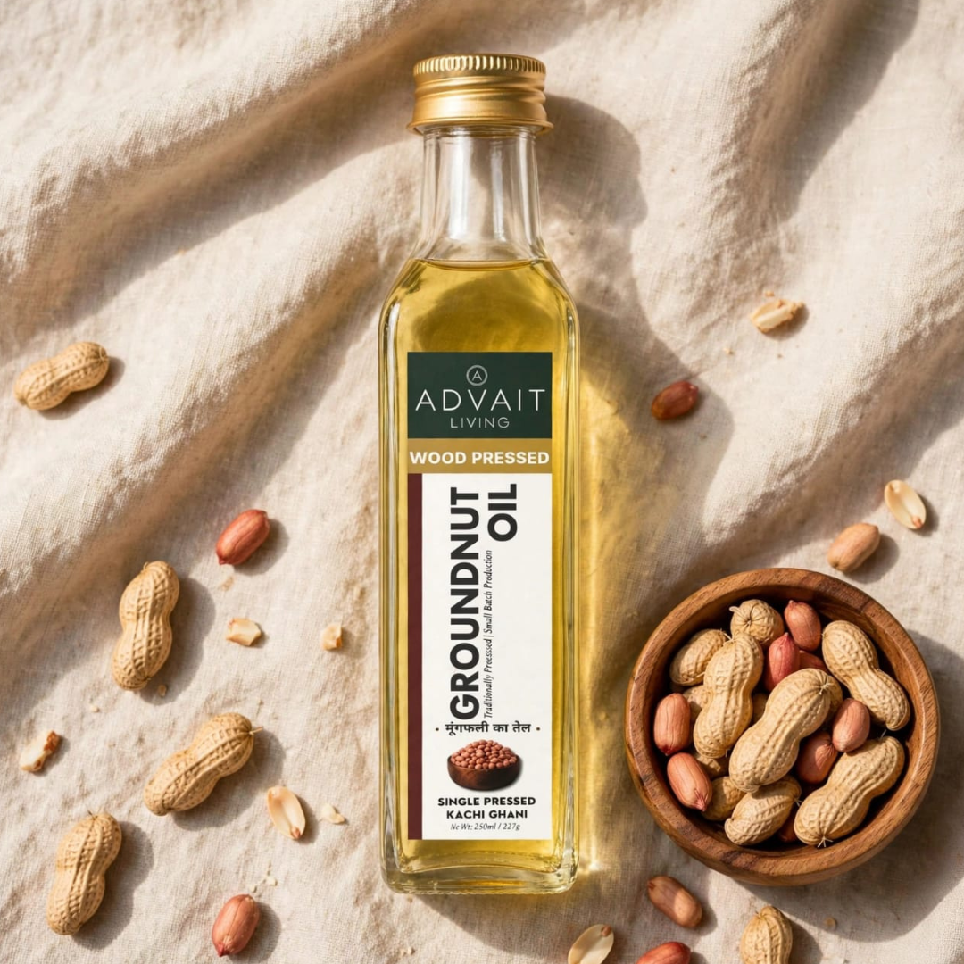 Cold-Pressed Groundnut Oil (मूंगफली का तेल)