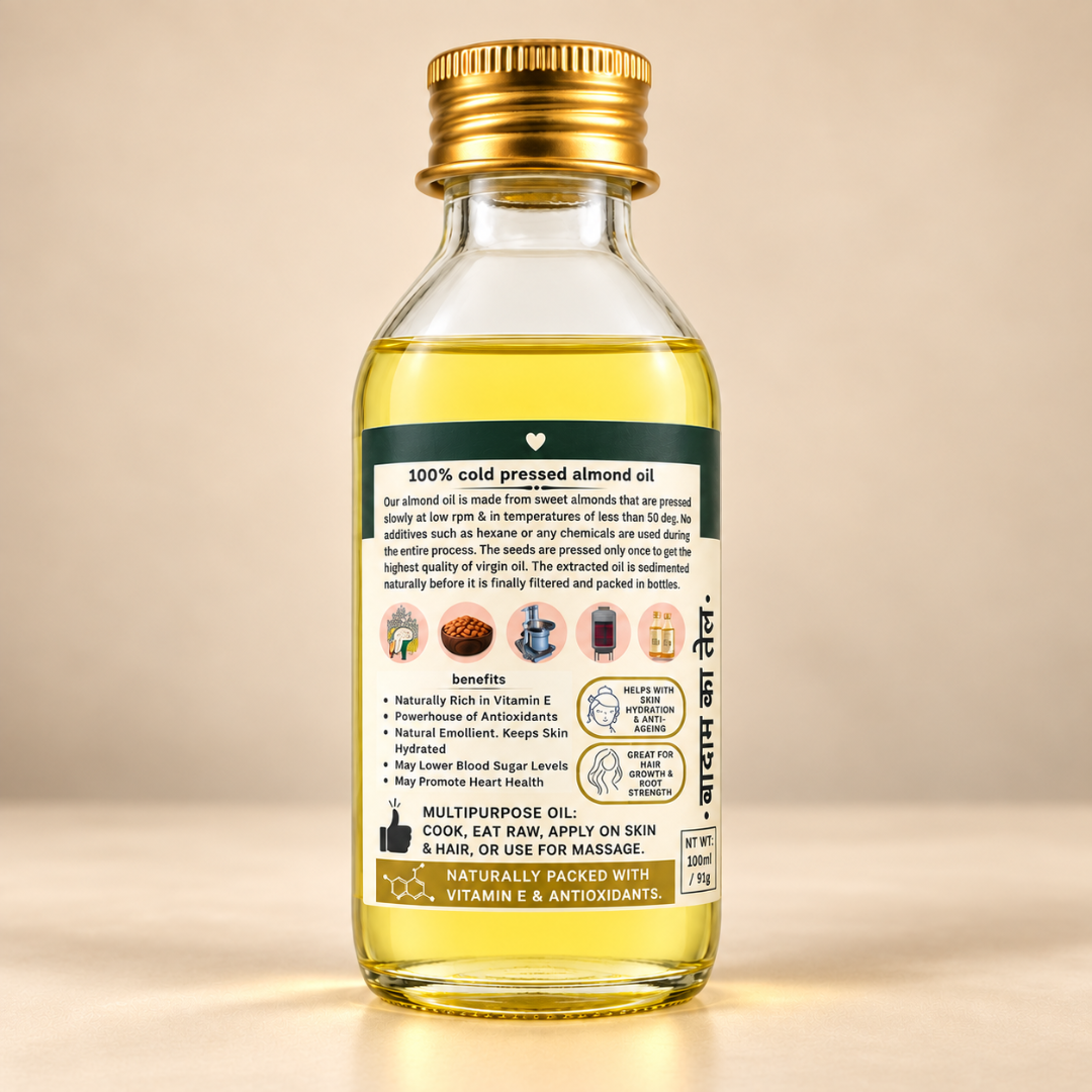 Cold-Pressed Sweet Almond Oil | Badam Rogan