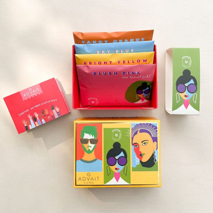 Premium Organic Holi Gulals | Box of 4 Colours | 100% Natural | Made from Flowers and Vegetables