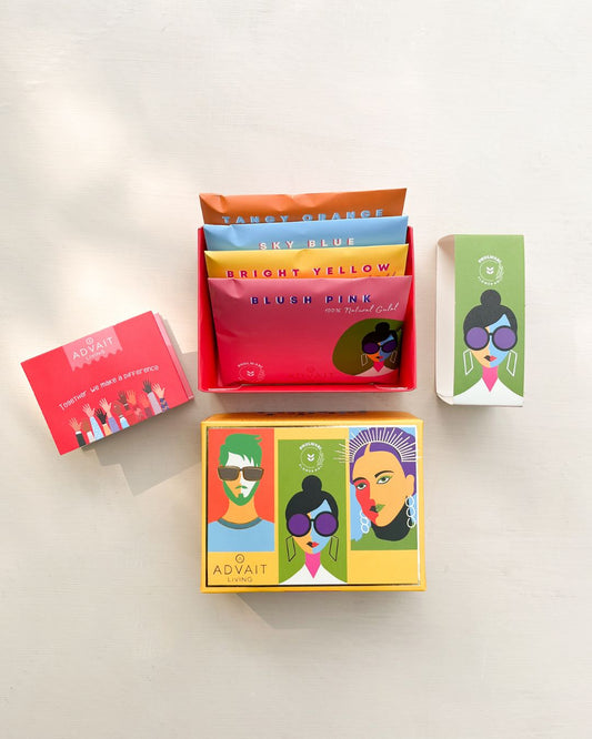 Premium Organic Holi Gulals | Box of 4 Colours | 100% Natural | Made from Flowers and Vegetables