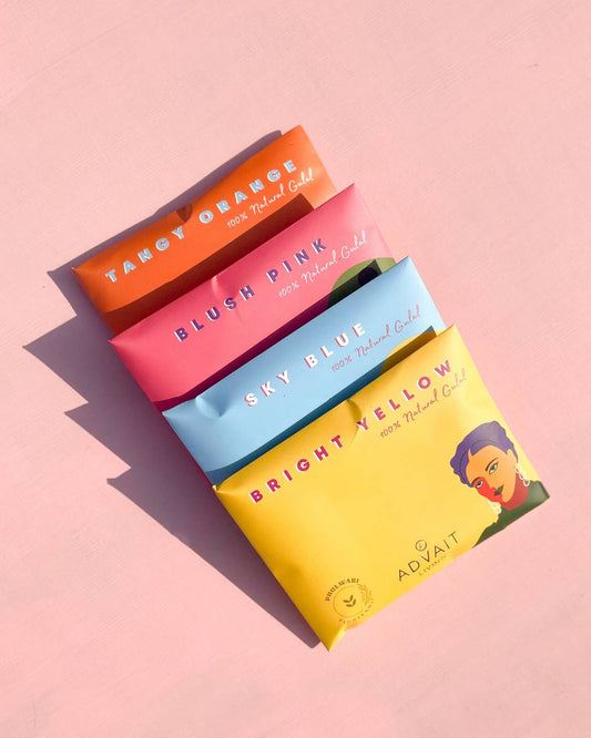 Premium Organic Holi Gulals | Box of 4 Colours | 100% Natural | Made from Flowers and Vegetables