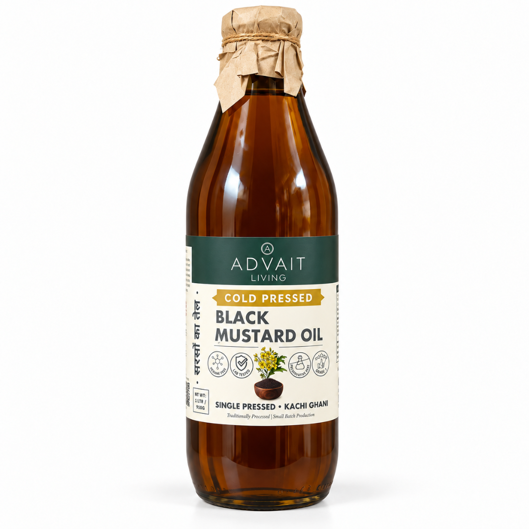 Cold-Pressed Black Mustard Oil (सरसों का तेल)