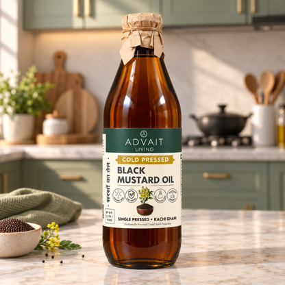Cold-Pressed Black Mustard Oil (सरसों का तेल)