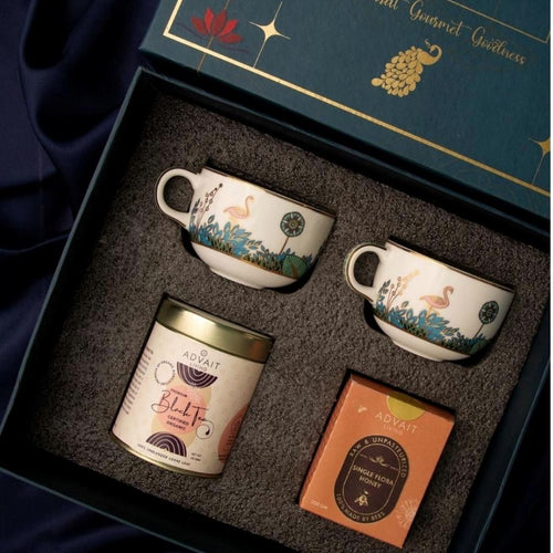 Āśaya Tête-à-Tête Tea Gift Box for Two | Luxury Gifting Box | 24-Carat Gold | Perfect For All Occasions